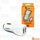 CARREGADOR VEICULAR 2 PORTAS USB COM CABO V8 BASIKE CAR-G5111