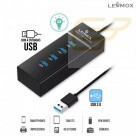 HUB USB 3.0 COM 4 PORTAS DE ALTA VELOCIDADE 5GBPS LEHMOX LEY-200