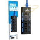 HUB USB 3.0 ALTA VELOCIDADE COM 4 PORTAS 5GBPS LEHMOX LEY-201