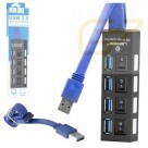 HUB USB 3.0 ALTA VELOCIDADE COM 4 PORTAS 5GBPS LEHMOX LEY-201