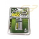 CARTELA COM 2 PILHAS BR55 RECARREGAVEIS NIMH PEQUENAS AA 2600MAH