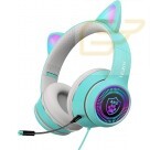 HEADPHONE USB GAMER ORELHA DE GATO E LED COM MICROFONE AKZ-023