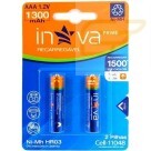 KIT 2 PILHAS AAA 1.2V RECARREGAVEL 1300MAH INOVA CELL-11048