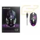 MOUSE USB GAMER E-SPORTS X8 VERDE