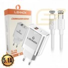 CARREGADOR RAPIDO 5.1A USB USB C LEHMOX LE-486 TYPEC-C